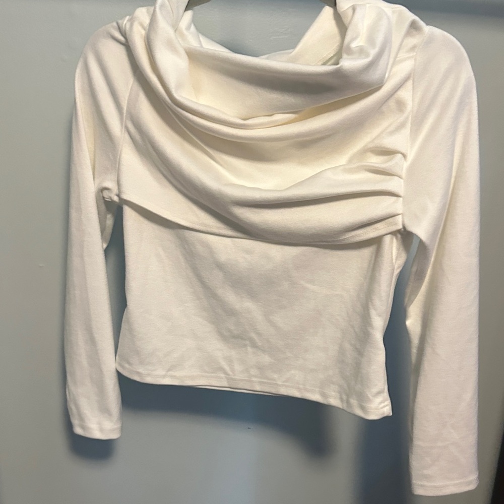 SHEIN Ivory Long Sleeve Blouse